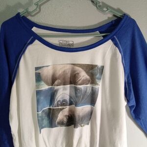 Save the Chubby Mermaids Manatee Graphic Tee by Th